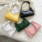 Damen Leder Schultertasche im Retro-Stil