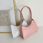 Damen Leder Schultertasche im Retro-Stil