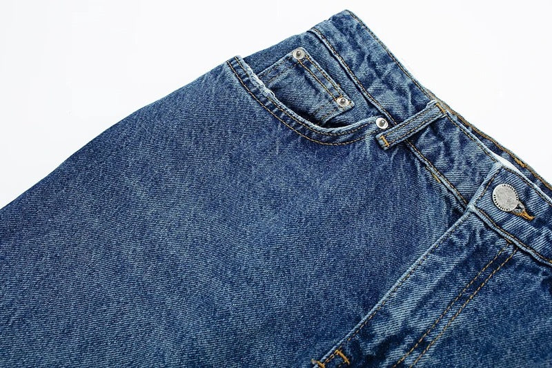 Cripes - jupe longue évasée en denim casual