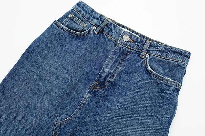 Cripes - jupe longue évasée en denim casual