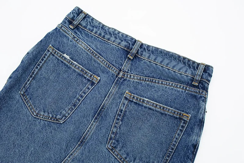 Cripes - jupe longue évasée en denim casual