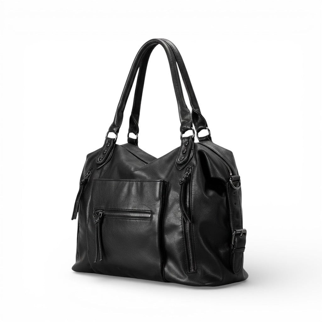 Multipocket Schultertasche Mode Retro Pendler Unterarm Motorrad Tasche Marken Design Damen Umhängetasche große Reisetasche