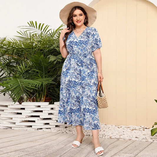 Cripes - robe de plage décontractée grande taille à imprimé floral