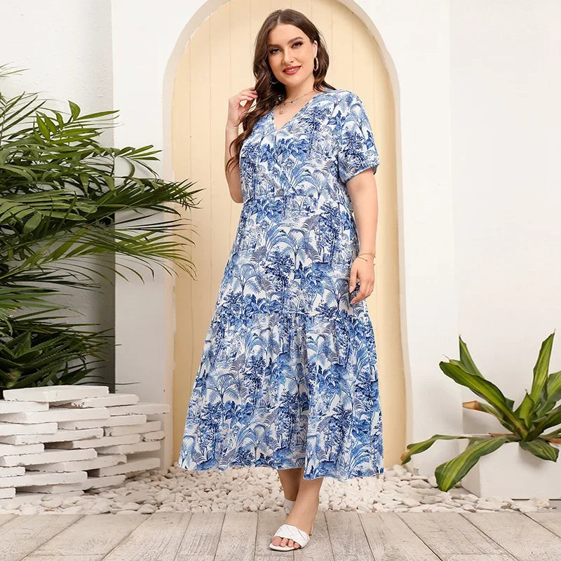 Cripes - robe de plage décontractée grande taille à imprimé floral