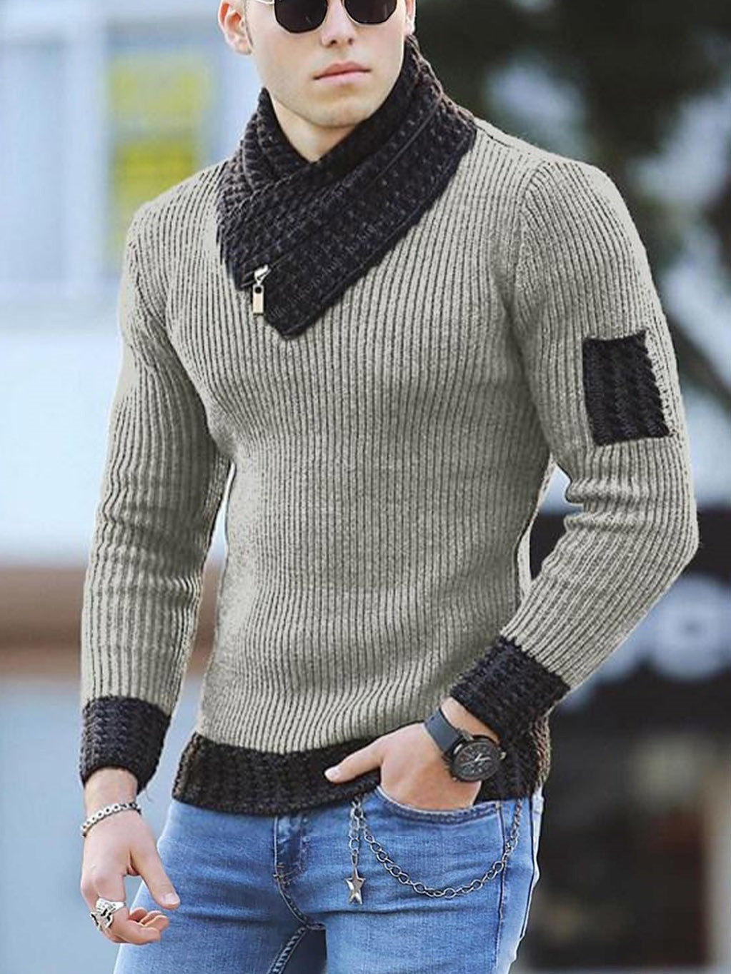 Pull vintage tricoté pour homme