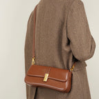 Damen Baguette Tasche mit goldener Drehverschluss