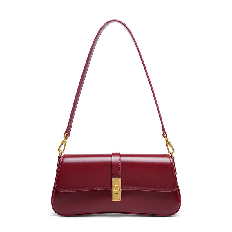 Damen Baguette Tasche mit goldener Drehverschluss