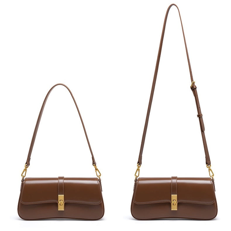 Damen Baguette Tasche mit goldener Drehverschluss