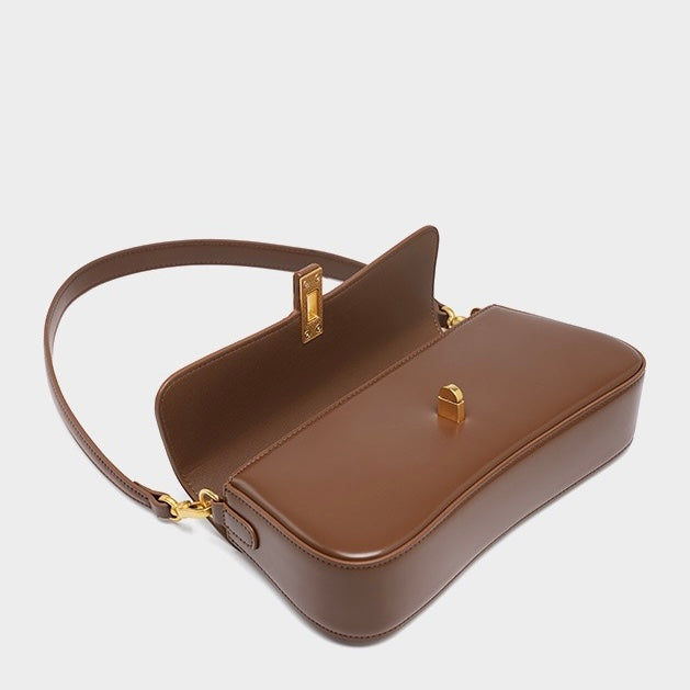 Damen Baguette Tasche mit goldener Drehverschluss