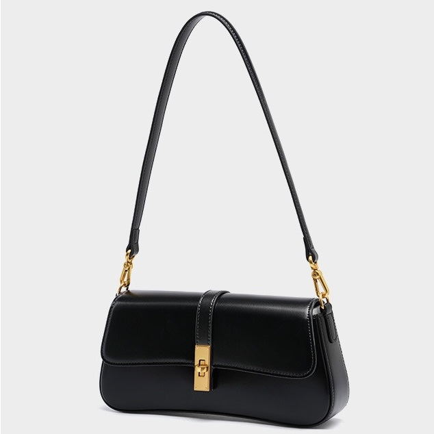 Damen Baguette Tasche mit goldener Drehverschluss