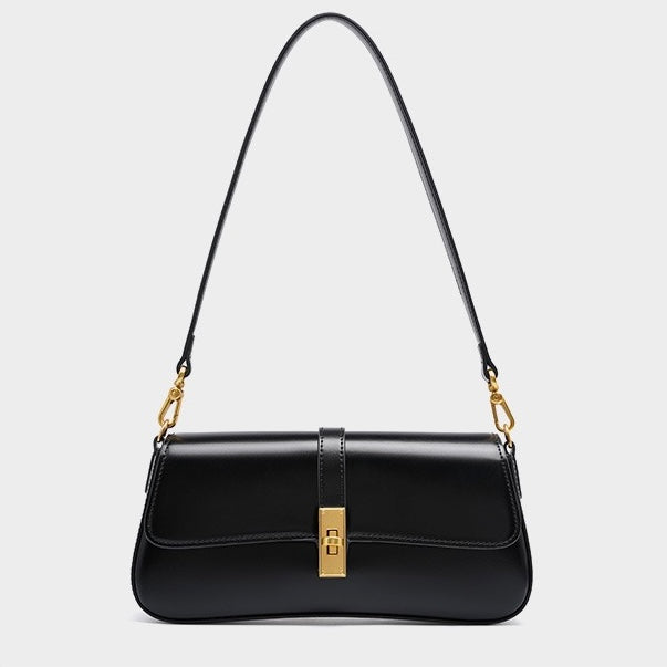 Damen Baguette Tasche mit goldener Drehverschluss
