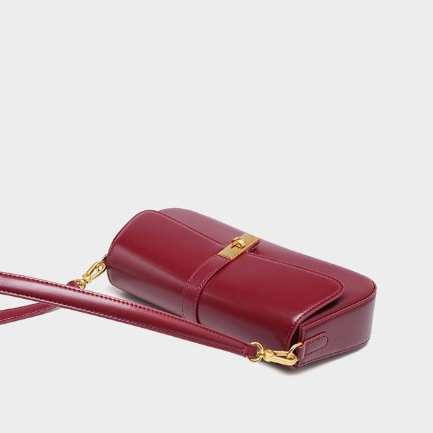 Damen Baguette Tasche mit goldener Drehverschluss