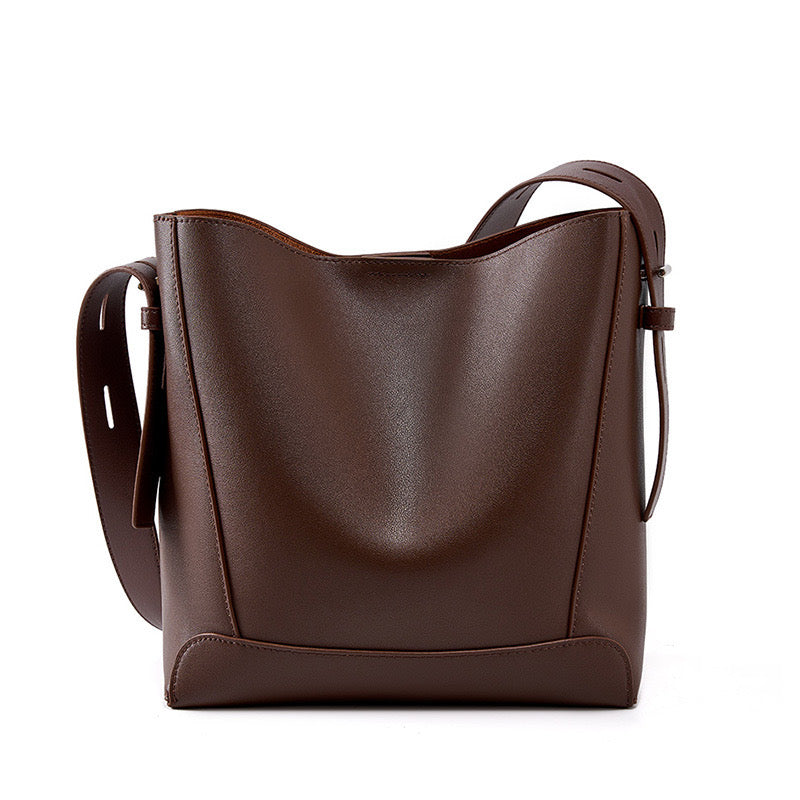 Damen Bucket Bag, Schultertasche mit innerem Reißverschlußfach