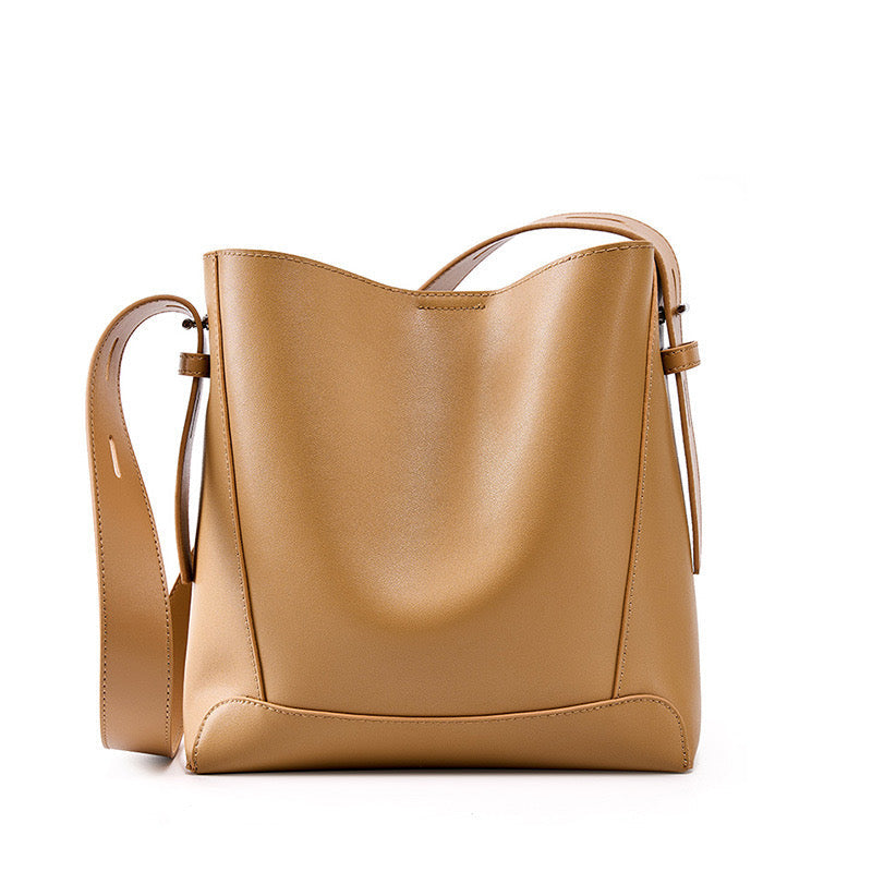 Damen Bucket Bag, Schultertasche mit innerem Reißverschlußfach