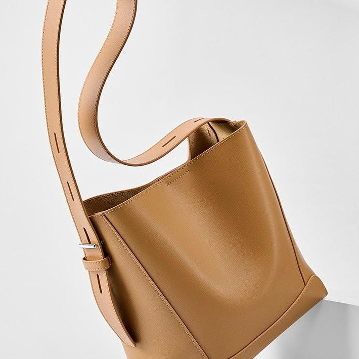 Damen Bucket Bag, Schultertasche mit innerem Reißverschlußfach