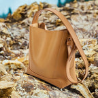 Damen Bucket Bag, Schultertasche mit innerem Reißverschlußfach