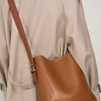 Damen Bucket Bag, Schultertasche mit innerem Reißverschlußfach