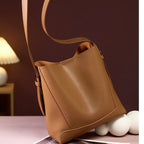 Damen Bucket Bag, Schultertasche mit innerem Reißverschlußfach