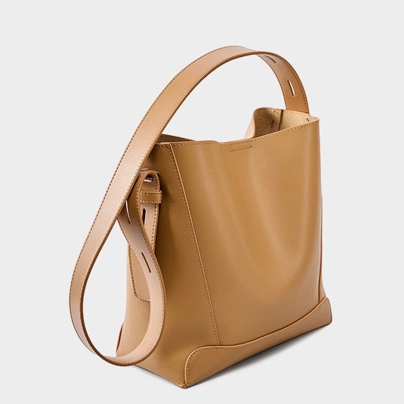 Damen Bucket Bag, Schultertasche mit innerem Reißverschlußfach