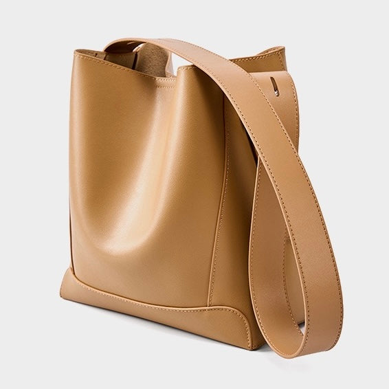 Damen Bucket Bag, Schultertasche mit innerem Reißverschlußfach