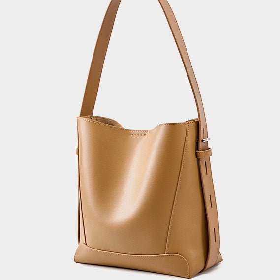 Damen Bucket Bag, Schultertasche mit innerem Reißverschlußfach