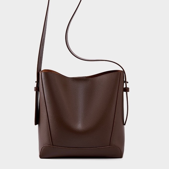 Damen Bucket Bag, Schultertasche mit innerem Reißverschlußfach