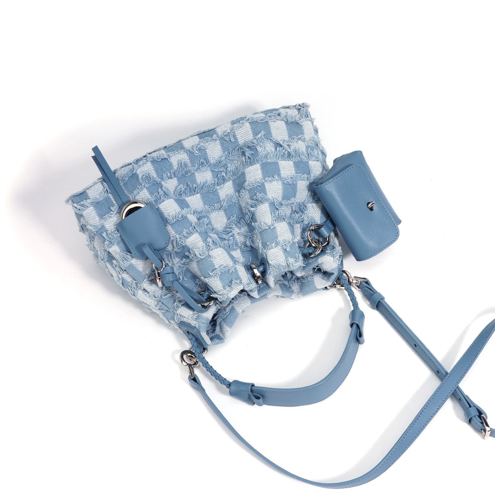Fransen Bucket Bag mit abnehmbarem Mini-Beutel