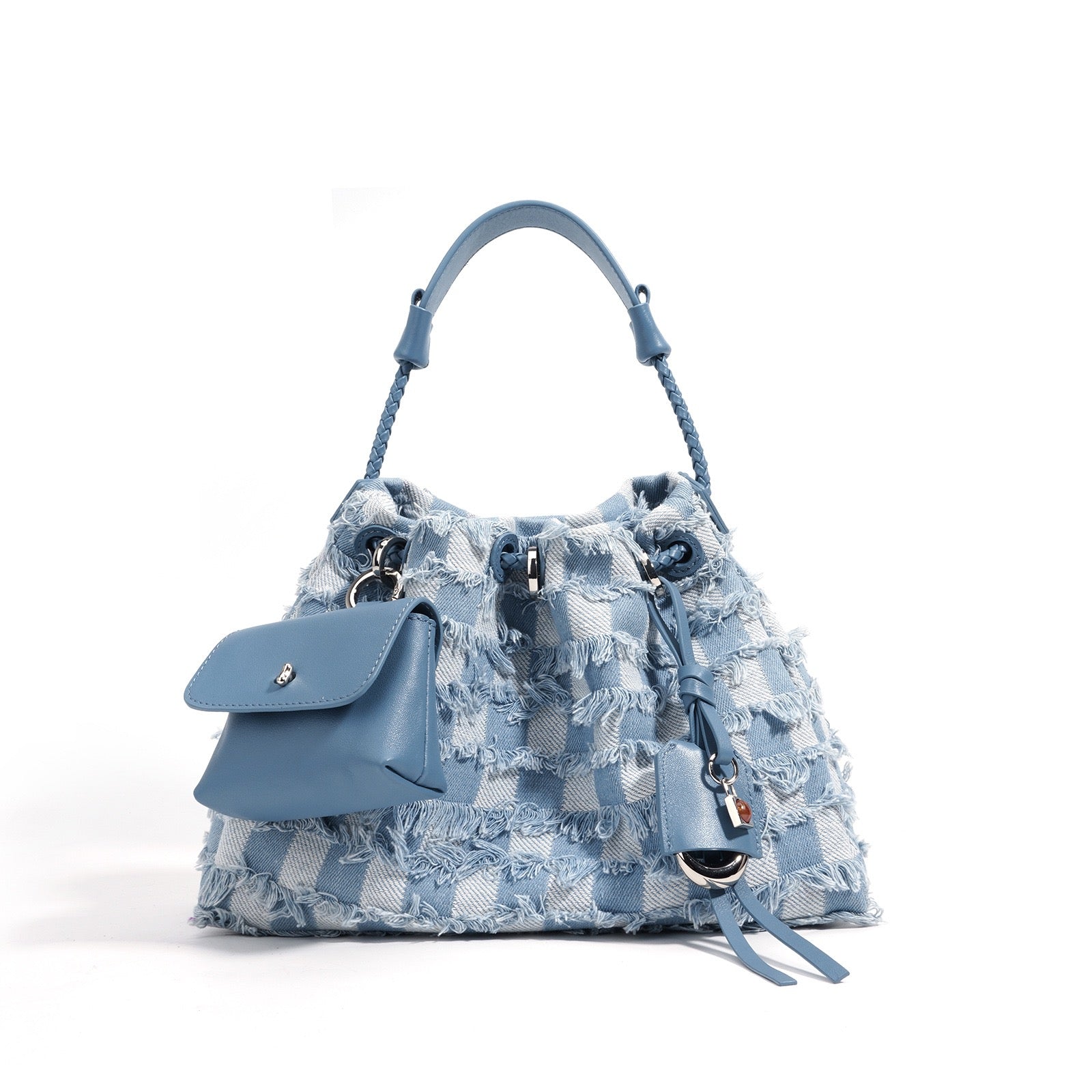 Fransen Bucket Bag mit abnehmbarem Mini-Beutel