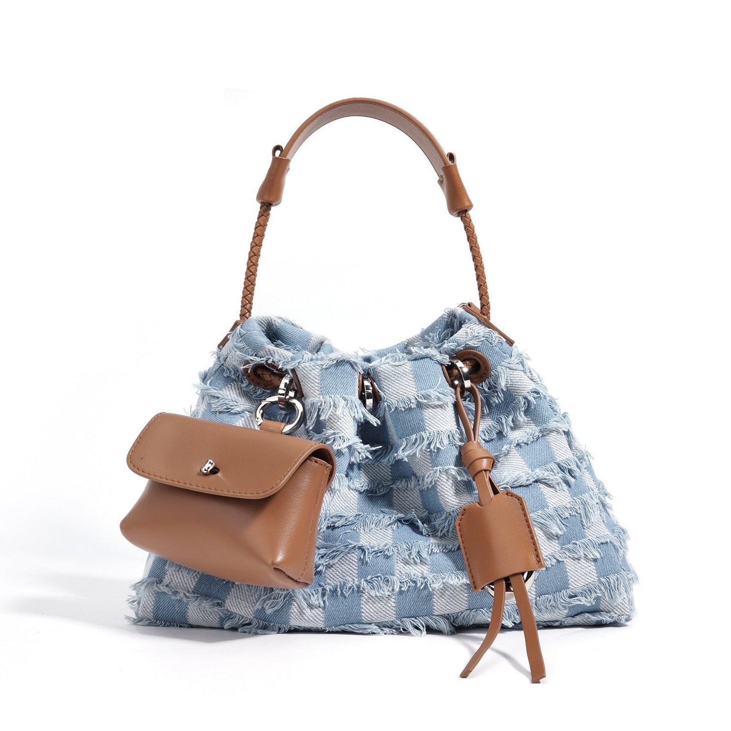 Fransen Bucket Bag mit abnehmbarem Mini-Beutel