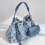 Fransen Bucket Bag mit abnehmbarem Mini-Beutel