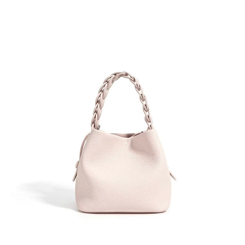 Damen Mini Bucket Bag mit geflochtenem Obergriff