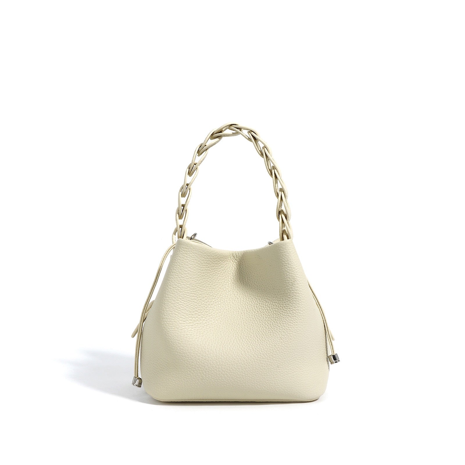 Damen Mini Bucket Bag mit geflochtenem Obergriff