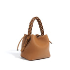 Damen Mini Bucket Bag mit geflochtenem Obergriff