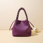 Damen Mini Bucket Bag mit geflochtenem Obergriff