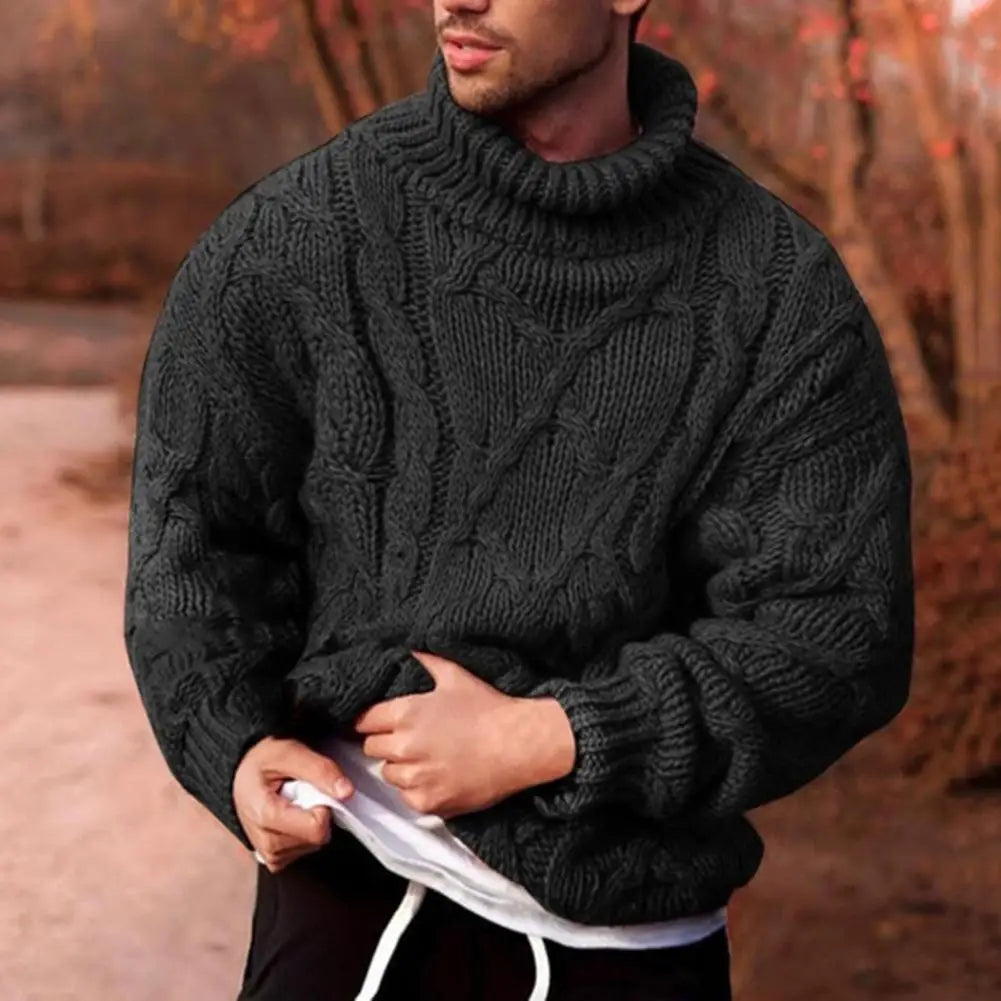 Pull en maille tressée pour homme