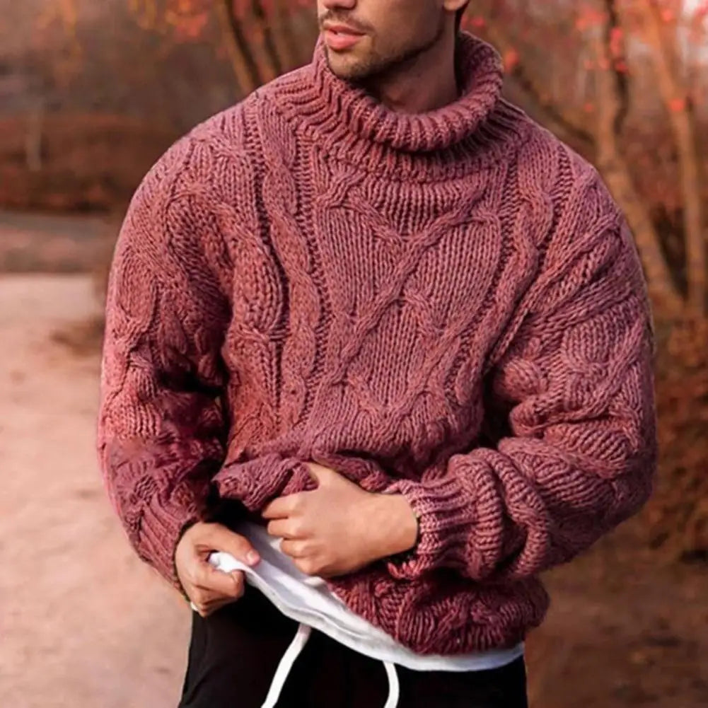 Pull en maille tressée pour homme