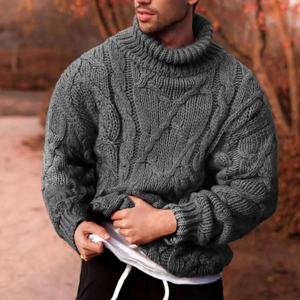 Pull en maille tressée pour homme