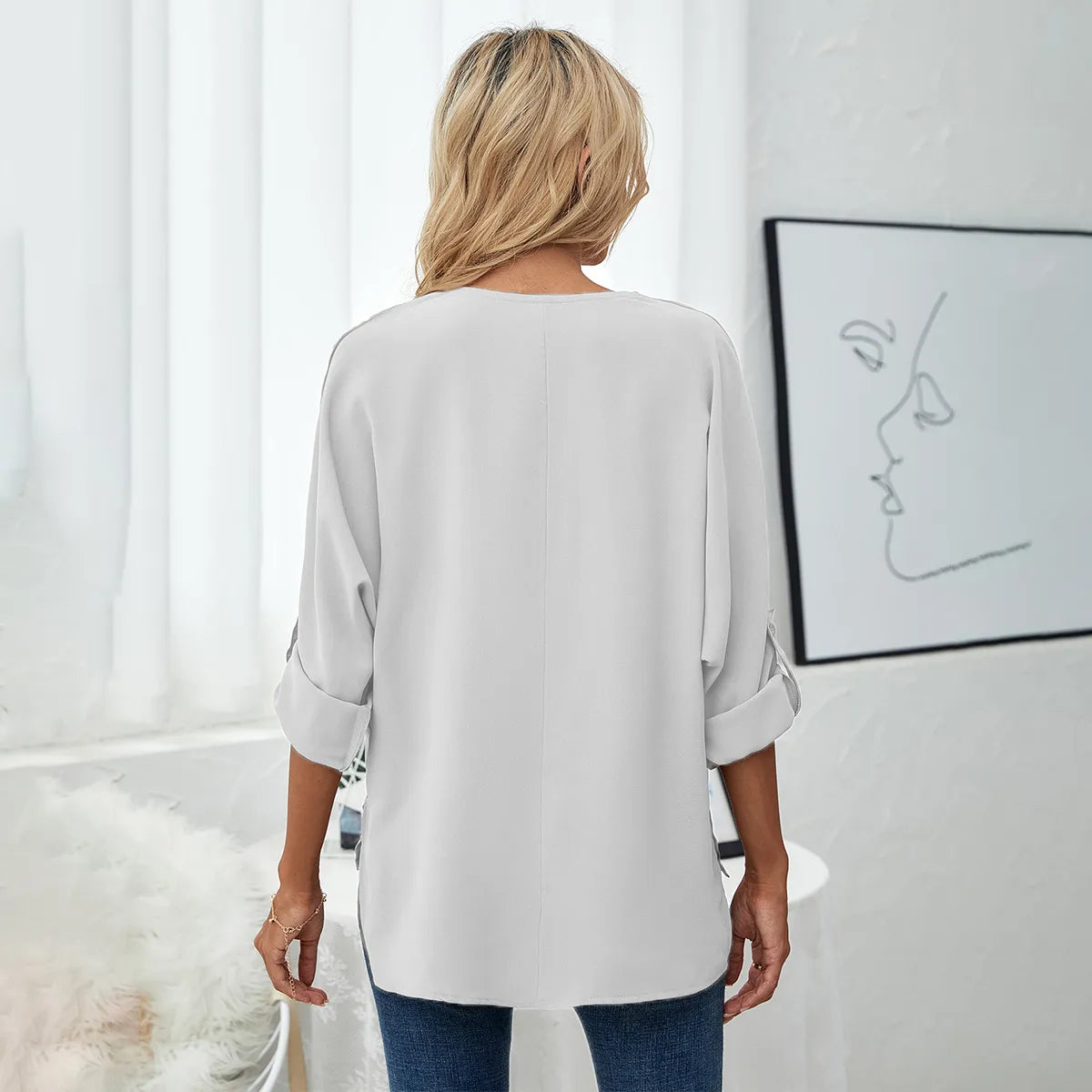 Blouse Cripes Col V | Une ligne