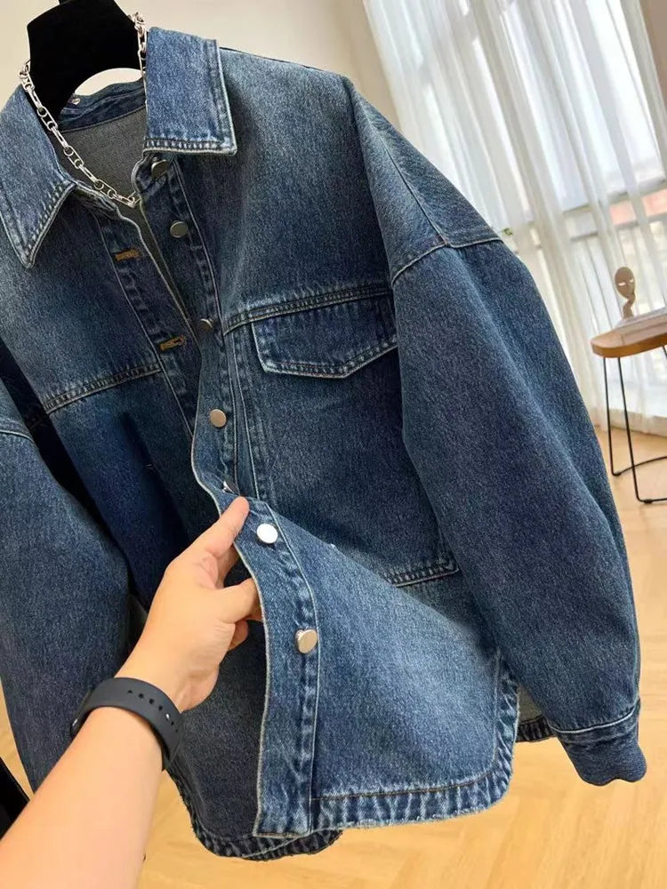 Nolana™ l Veste en jean coréenne surdimensionnée