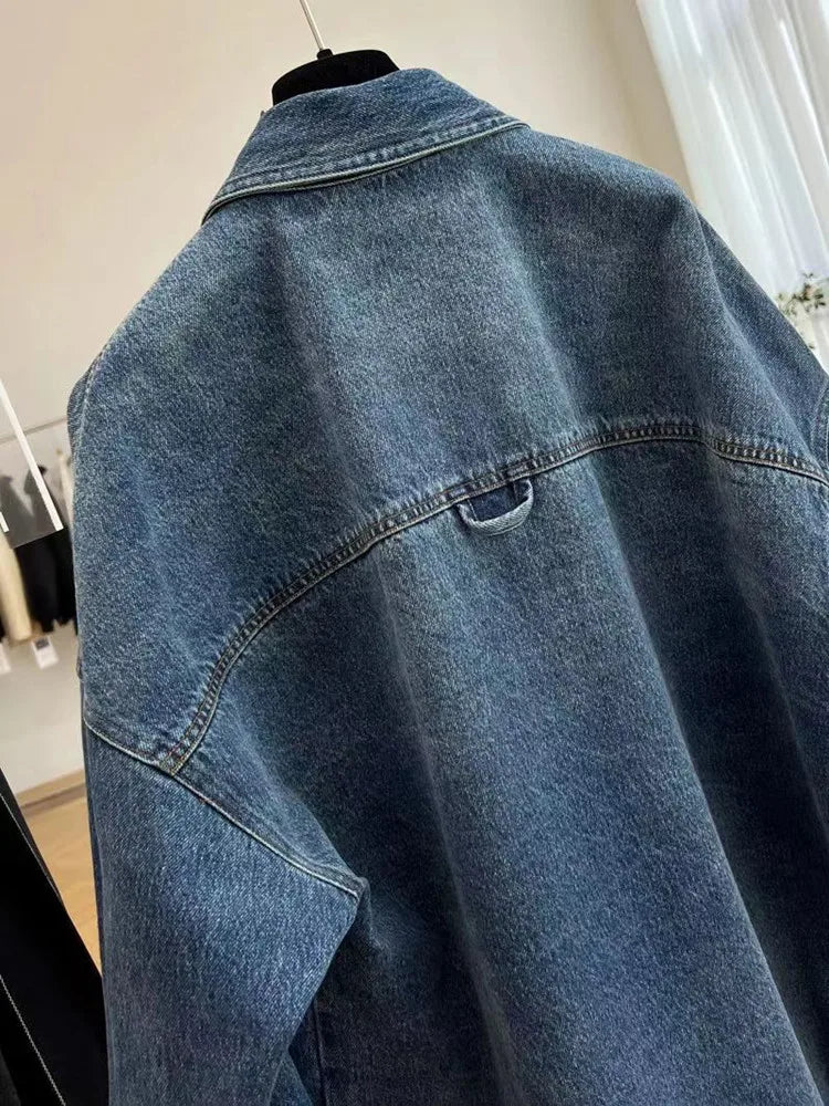 Nolana™ l Veste en jean coréenne surdimensionnée