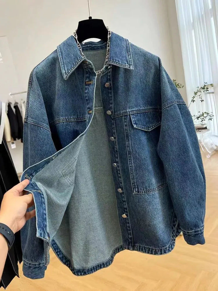 Nolana™ l Veste en jean coréenne surdimensionnée