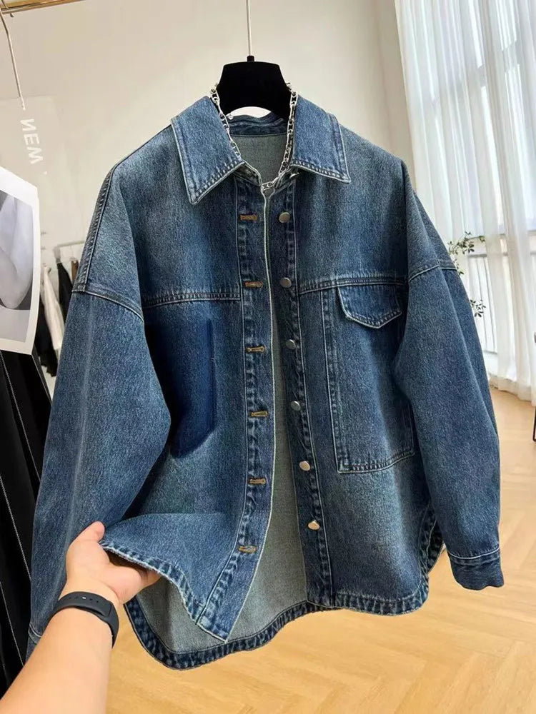 Nolana™ l Veste en jean coréenne surdimensionnée