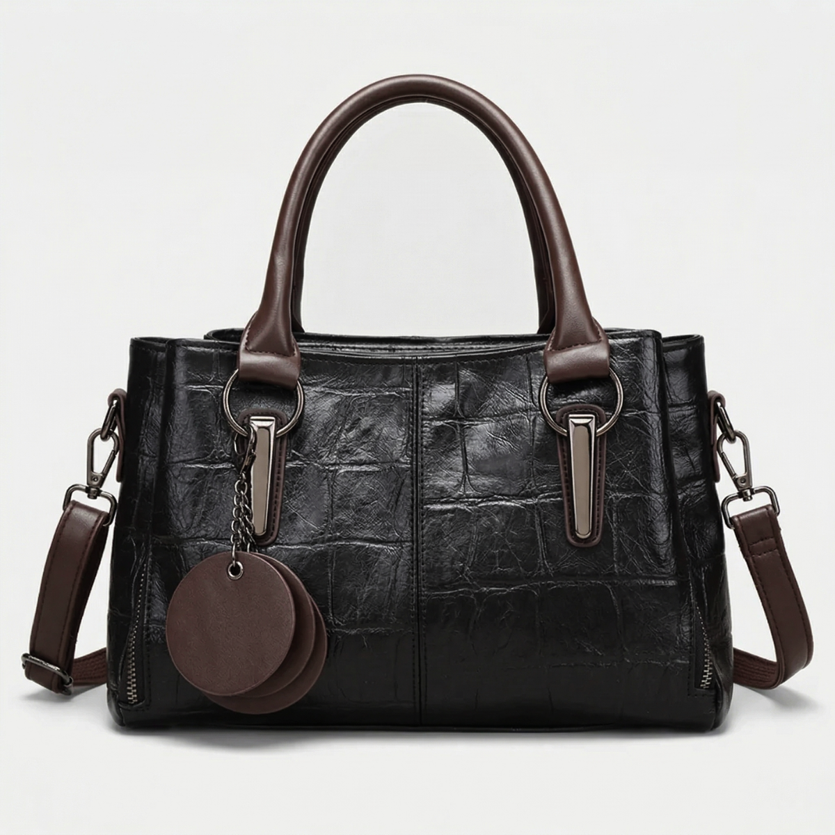 Veganleder Top-Handle Schultertasche