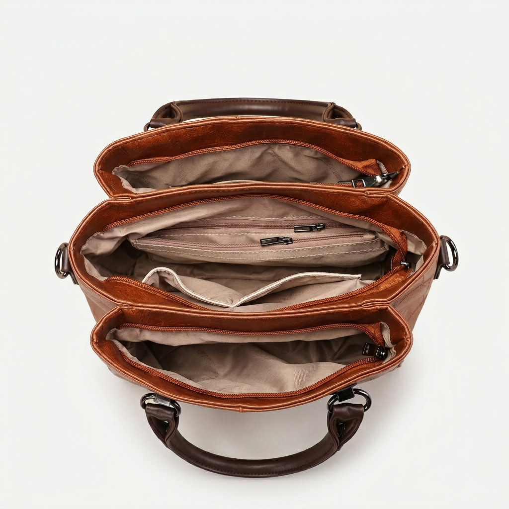 Veganleder Top-Handle Schultertasche