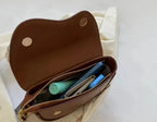 Damen Schultertasche aus PU-Leder mit breitem Tragegurt