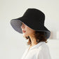 chapeau seau rayé double face vêtements femmes