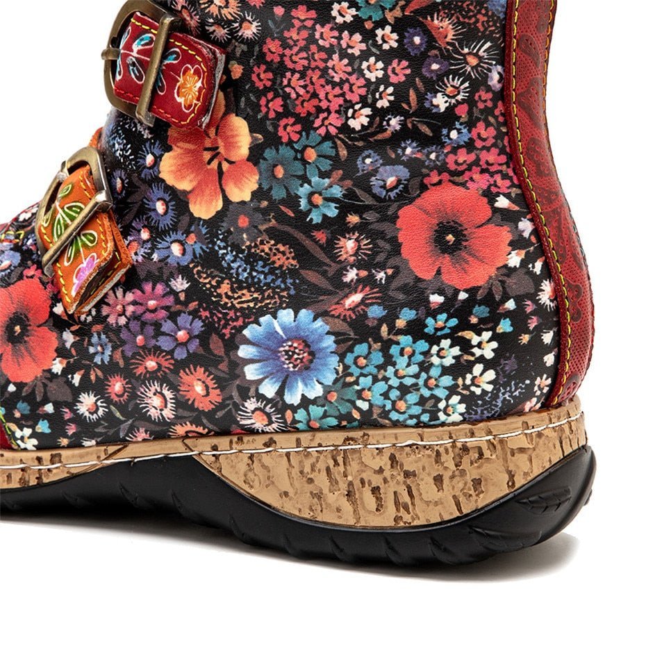 Crêpes | Bottes uniques à motif floral