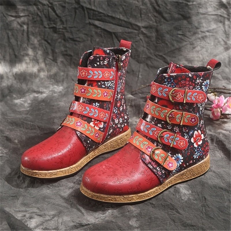 Crêpes | Bottes uniques à motif floral