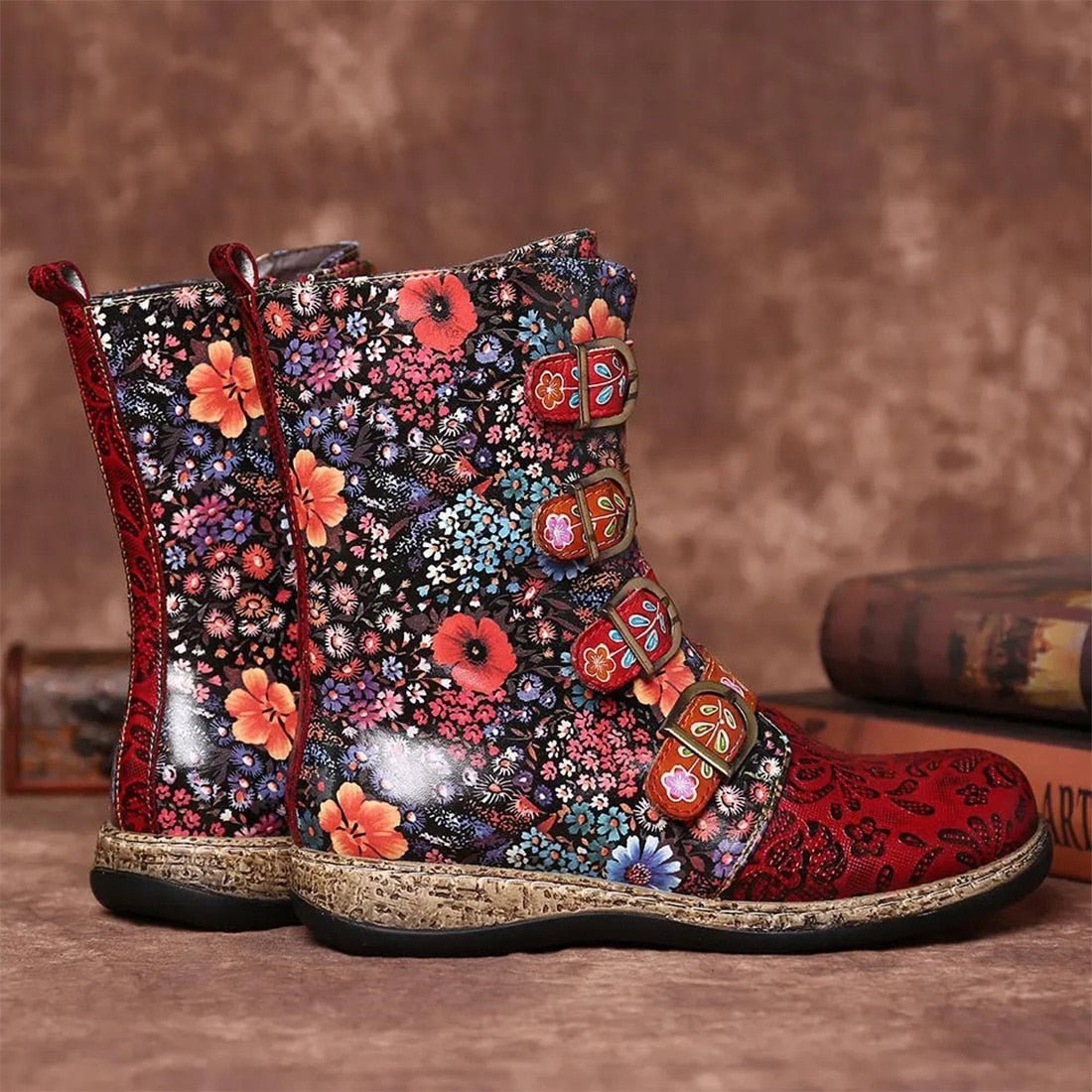 Crêpes | Bottes uniques à motif floral