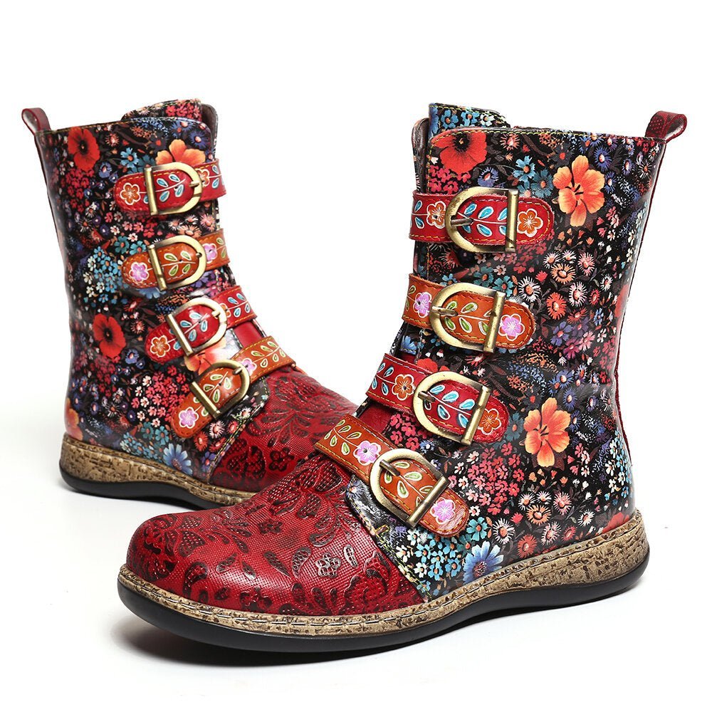 Crêpes | Bottes uniques à motif floral